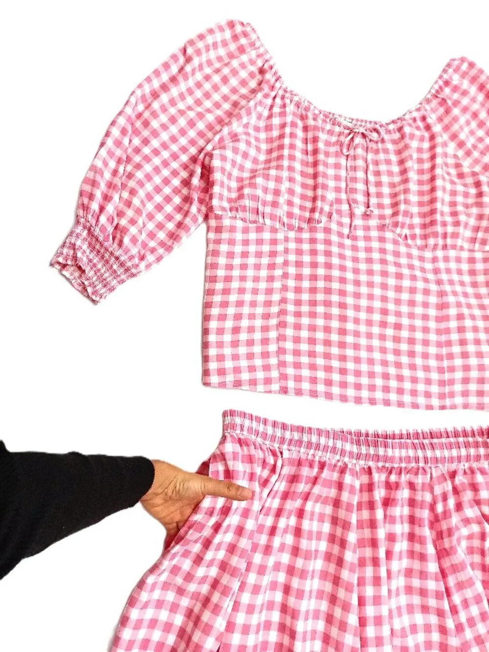 CATO Plus Size Gingham Coordinates Set (two-piece)